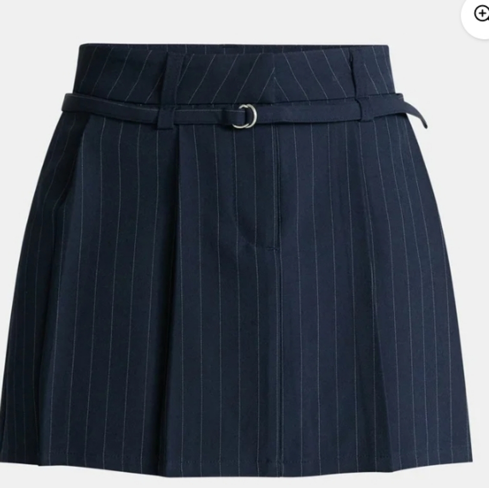 Nobo Navy Striped Pleated Mini Skirt Sz XXL